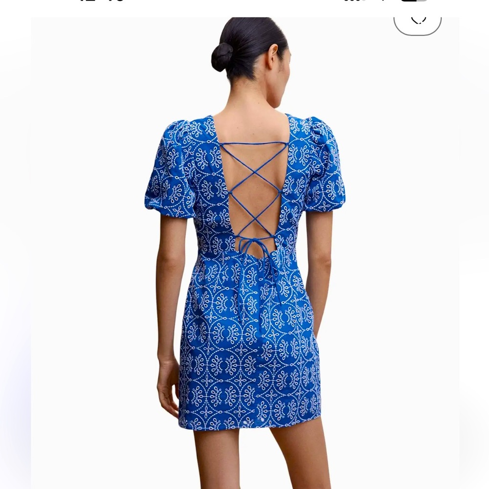 Blue Embroidered Corset Mango dress